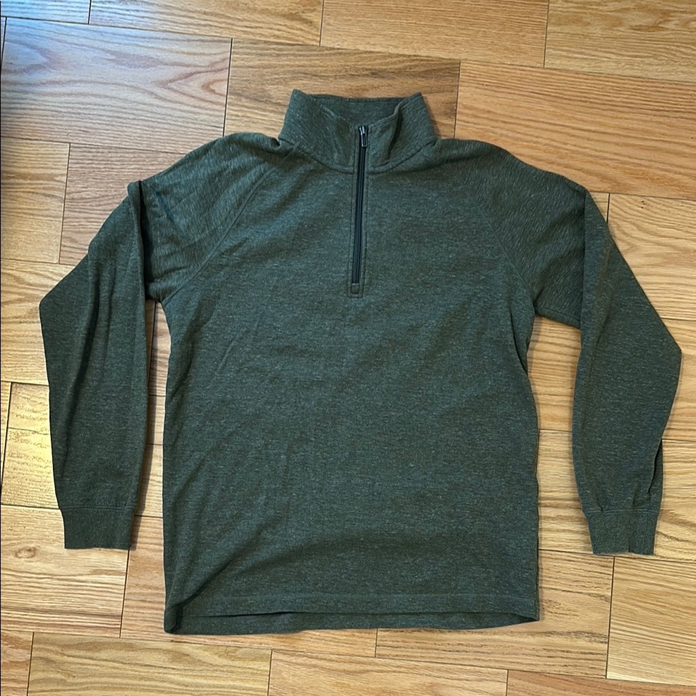 Men's Olive Green Half-Zip Sweater LL Bean